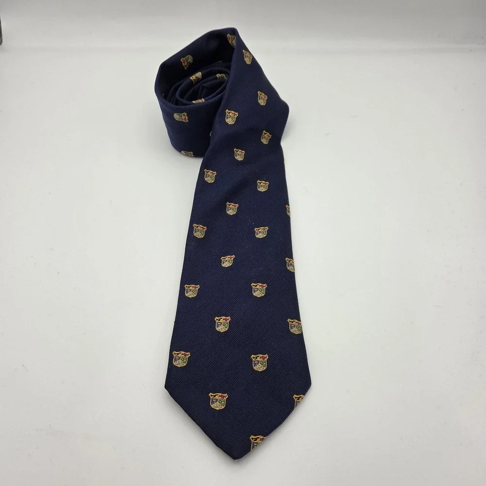 Gino Pilati Reine Leide Neck Tie Blue With Crests Silk